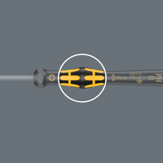 Wera 1555 pz esd kraftform micro pozidriv-schroevendraaier, pz 1 x 80 mm