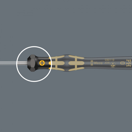 Wera 1555 pz esd kraftform micro pozidriv-schroevendraaier, pz 1 x 80 mm