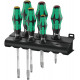 Wera 334 sk/6 schroevendraaierset kraftform plus lasertip + houder, 6-delig