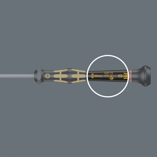 Wera 1550 ph esd kraftform micro phillips schroevendraaier, ph 0 x 40 mm