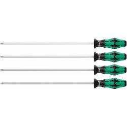 Wera 367/4 torx® hf kraftform plus schroevendraaierset met vasthoudfunctie met 300 mm lange klingen, 4-delig