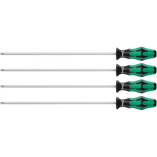 Wera 367/4 torx® hf kraftform plus schroevendraaierset met vasthoudfunctie met 300 mm lange klingen, 4-delig