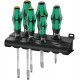 Wera 334/355 sk/6 schroevendraaierset kraftform plus lasertip + houder, 6-delig