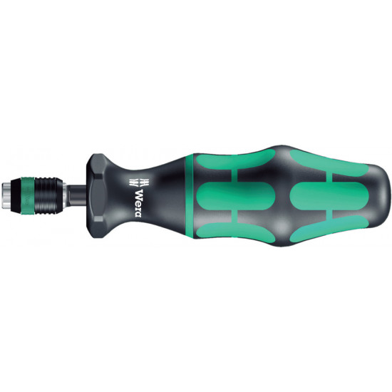 Wera serie 7400 kraftform draaimomentschroevendraaiers, met een af fabriek vast vooringestelde meetwaarde (0,1-1,5 nm) en rapidaptor snelwisselhouder, handgreepmaat 89 mm, 7451 x 0,3 nm x 0,3-1,0 nm