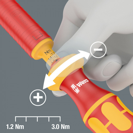 Wera serie 7400 kraftform instelbare momentschroevendraaier (0,3-3,5 nm), 7441 vde x 1,2-3,0 nm