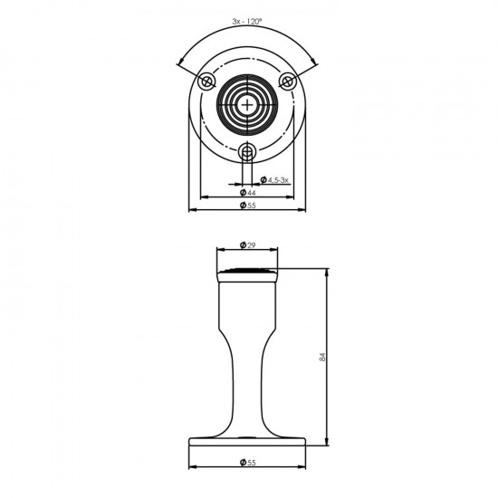 Intersteel DEURSTOP RECHT MODEL CHROOM