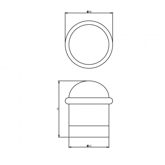 Intersteel DEURSTOP MET RING NIKKEL MAT