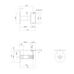 Intersteel LEUNINGHOUDER ZWAAR-TAPS HOL ZADEL RVS GEBORSTELD