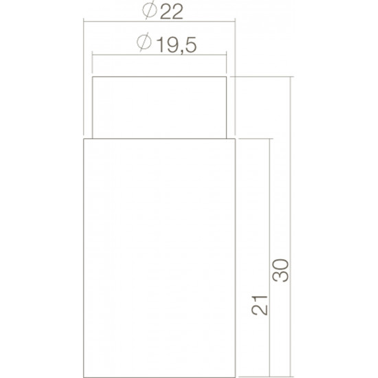 Intersteel DEURSTOP WANDMONTAGE 22X30MM KORT RVS GEBORSTELD