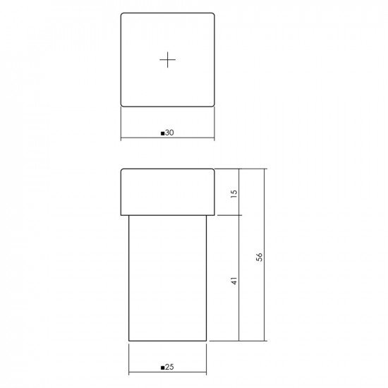 INTERSTEEL DEURSTOP VIERKANT UNIVERSEEL RVS GEBORSTELD