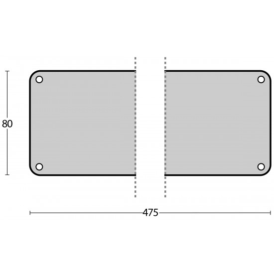 Intersteel DEURPLAAT 80 MM X 475 MM RVS GEBORSTELD