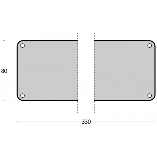 Intersteel DEURPLAAT 80 MM X 330 MM RVS GEBORSTELD