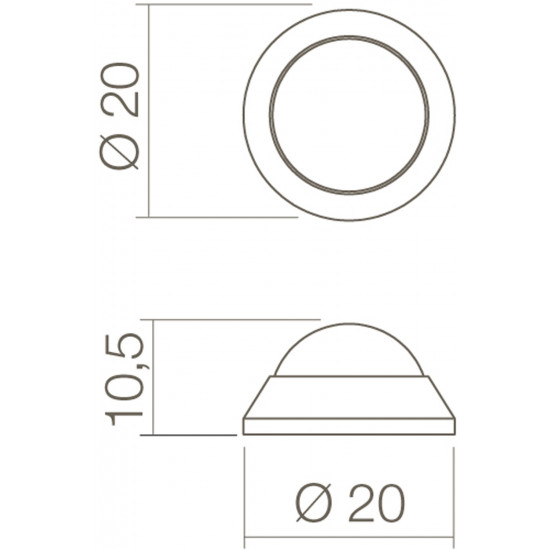 Intersteel DEURSTOP BOL ø¸20MM WANDMONTAGE RVS GEBORSTELD