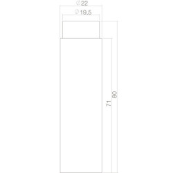 INTERSTEEL DEURSTOP WANDMONTAGE 22 X 80 MM ZWART