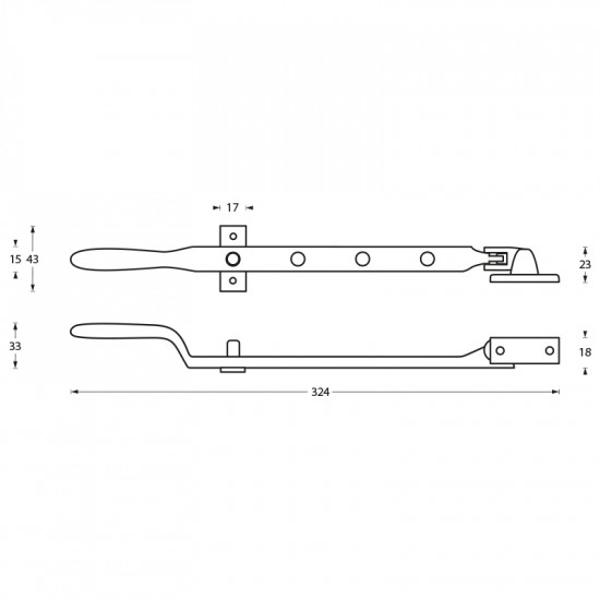 INTERSTEEL RAAMUITZETTER MET STELPEN NIKKEL