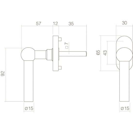 INTERSTEEL RAAMKRUK L-VORM RVS GEBORSTELD