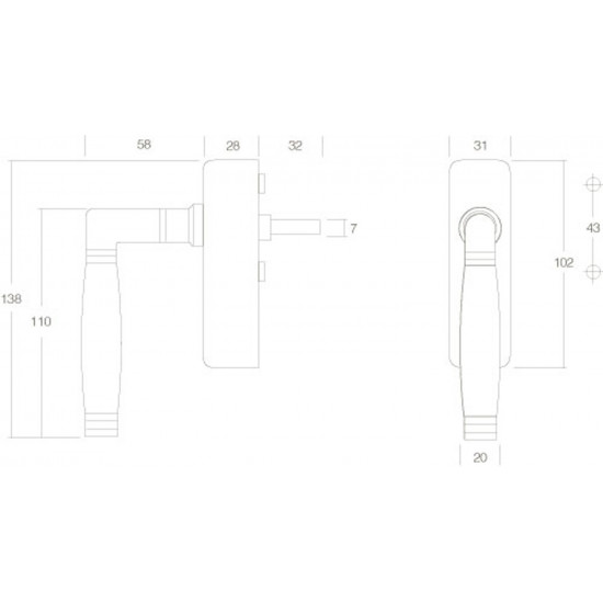 INTERSTEEL RAAMKRUK TON 222 AFSLUITBAAR NIKKEL/EBBEN HOUT