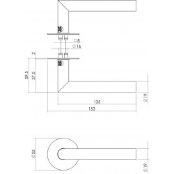 Intersteel DEURKRUK JURA MET ZELFKLEVEND ROZET MAT ZWART