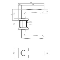 Intersteel DEURKRUK MINOS OP VIERKANT ROZET MAT ZWART