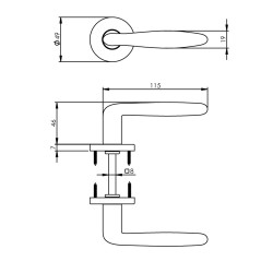 Intersteel DEURKRUK PHOBOS OP ROZET MAT ZWART