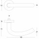 Intersteel DEURKRUK HALF ROND GEVEERD OP ROZET ø˜52X10 MET RING RVS GE