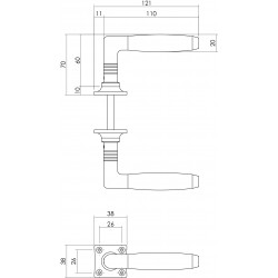 Intersteel DEURKRUK TON BASIC MET VIERKANT ROZET NIKKEL