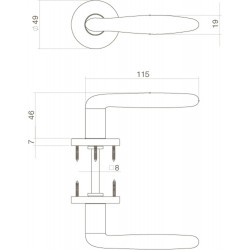 Intersteel DEURKRUK PHOBOS OP ROZET NIKKEL MAT