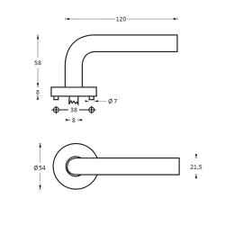 Intersteel DEURKRUK JUPITER OP ROZET RVS GEBORSTELD