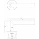 Intersteel DEURKRUK RECHT HOEK 90Â° OP ROND EN1906/4 ROZET RVS GEBORST