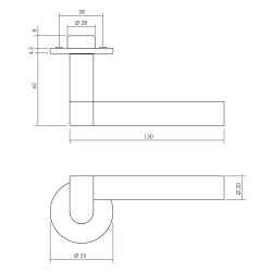 Intersteel DEURKRUK ERIK MUNNIKHOF DOCK BLACK MET ROZET RVS GEBORSTELD