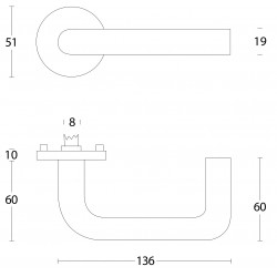 Intersteel DEURKRUK ROND MET ROZET RVS GEBORSTELD