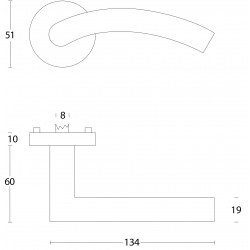 Intersteel DEURKRUK LISA 90Â° MET ROZET RVS GEBORSTELD