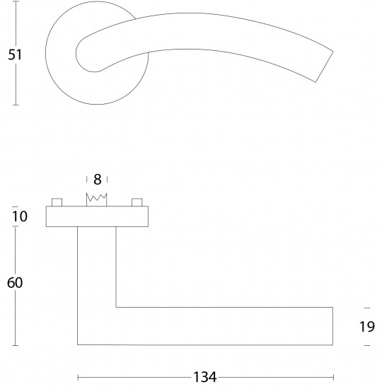 Intersteel DEURKRUK LISA 90Â° MET ROZET RVS GEBORSTELD