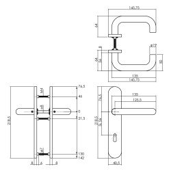 Intersteel DEURKRUK ROND OP OP SCHILD SLEUTELGAT 56 MM RVS GEBORSTELD