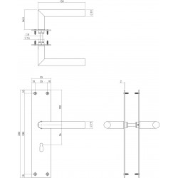 Intersteel DEURKRUK JURA MET SCHILD 250X55X2MM SLEUTELGAT 56MM RVS GEB