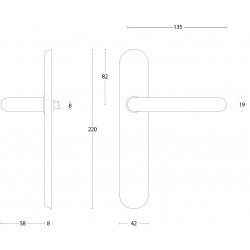 Intersteel DEURKRUK ROND OP SCHILD BLIND RVS GEBORSTELD