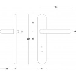 Intersteel DEURKRUK ROND OP SCHILD SLEUTELGAT 56 MM RVS GEBORSTELD