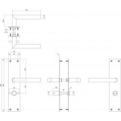 Intersteel DEURKRUK JURA MET SCHILD WC63/8 RVS GEBORSTELD