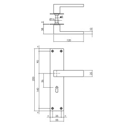 INTERSTEEL DEURKRUK AMSTERDAM MET SCHILD 250X55X2MM SLEUTELGAT 56MM ZW