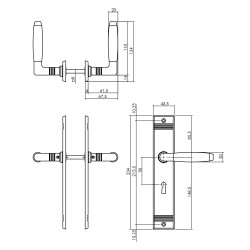 Intersteel DEURKRUK TON BASIC MET SCHILD SLEUTELGAT 56MM NIKKEL