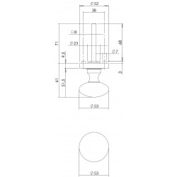 Intersteel KNOP OP ROZET MET RIL NIKKEL MAT