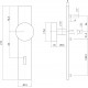 Intersteel KNOP OP RECHTHOEKIG SCHILD SLEUTELGAT 56 MM RVS GEBORSTELD