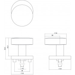 Intersteel KNOP ROND VERKROPT RVS GEBORSTELD