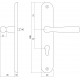 Intersteel DEURKRUK YVONNE OP SCHILD PROFIELCILINDERGAT 72 MM MESSING