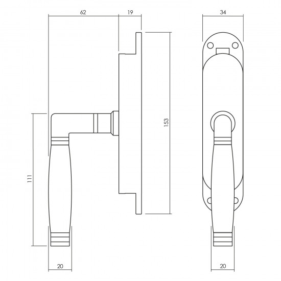 Intersteel KRUK-ESPAGNOLET LINKS TON 222 MET STANGENSET 2X 1250 MM NIK