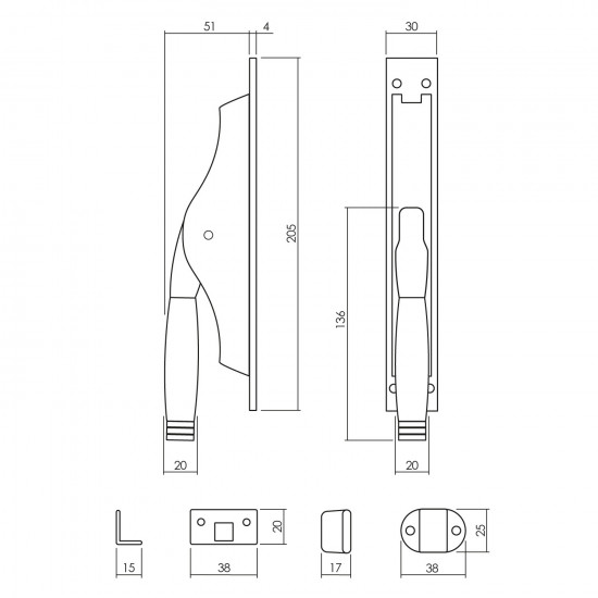 Intersteel POMP-ESPAGNOLET TON 222 MET STANGENSET 2X 1250 MM NIKKEL MA