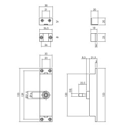 INTERSTEEL KRUK-ESPAGNOLET LINKS L-RECHT MET STANGENSET 2X 1245 MM RVS