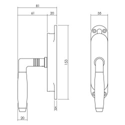 INTERSTEEL KRUK-ESPAGNOLET LINKS TON 400 MET STANGENSET 2X 1250 MM NIK