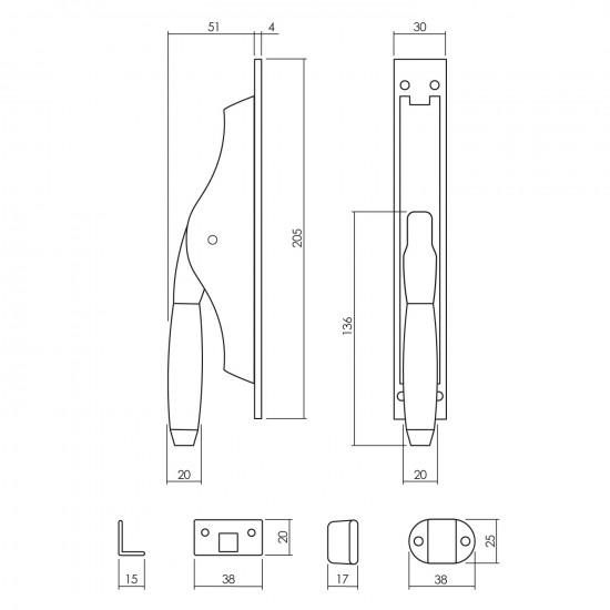 Intersteel POMP-ESPAGNOLET TON 400 MET STANGENSET 2X 1250 MM MESSING G