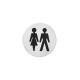 INTERSTEEL PICTOGRAM DAMES- EN HERENTOILET ZELFKLEVEND ROND RVS GEBORS